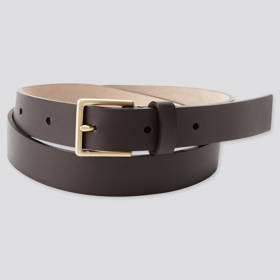 cinturón uniqlo marrón oscuro para mujer temporada 2021