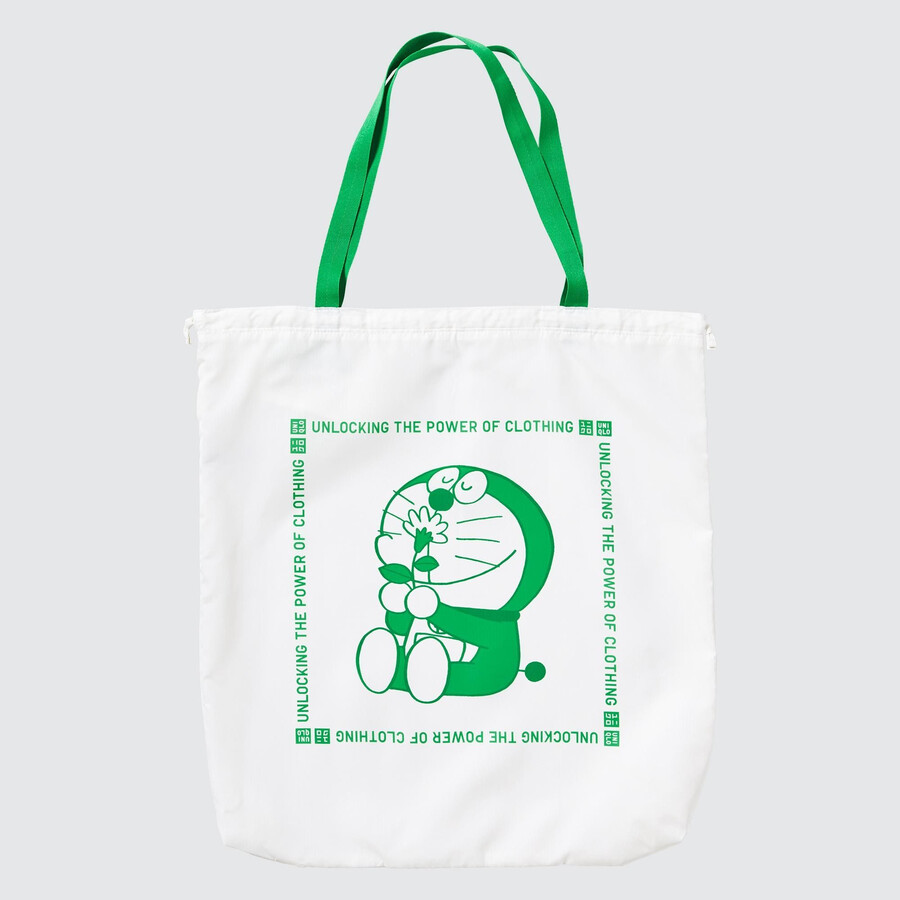bolso de mano reciclado uniqlo doraemon ut para mujer color blanco