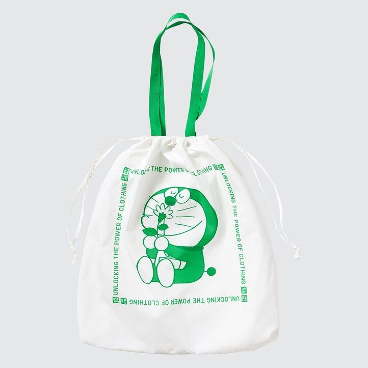 bolso de mano reciclado uniqlo doraemon ut para mujer color blanco