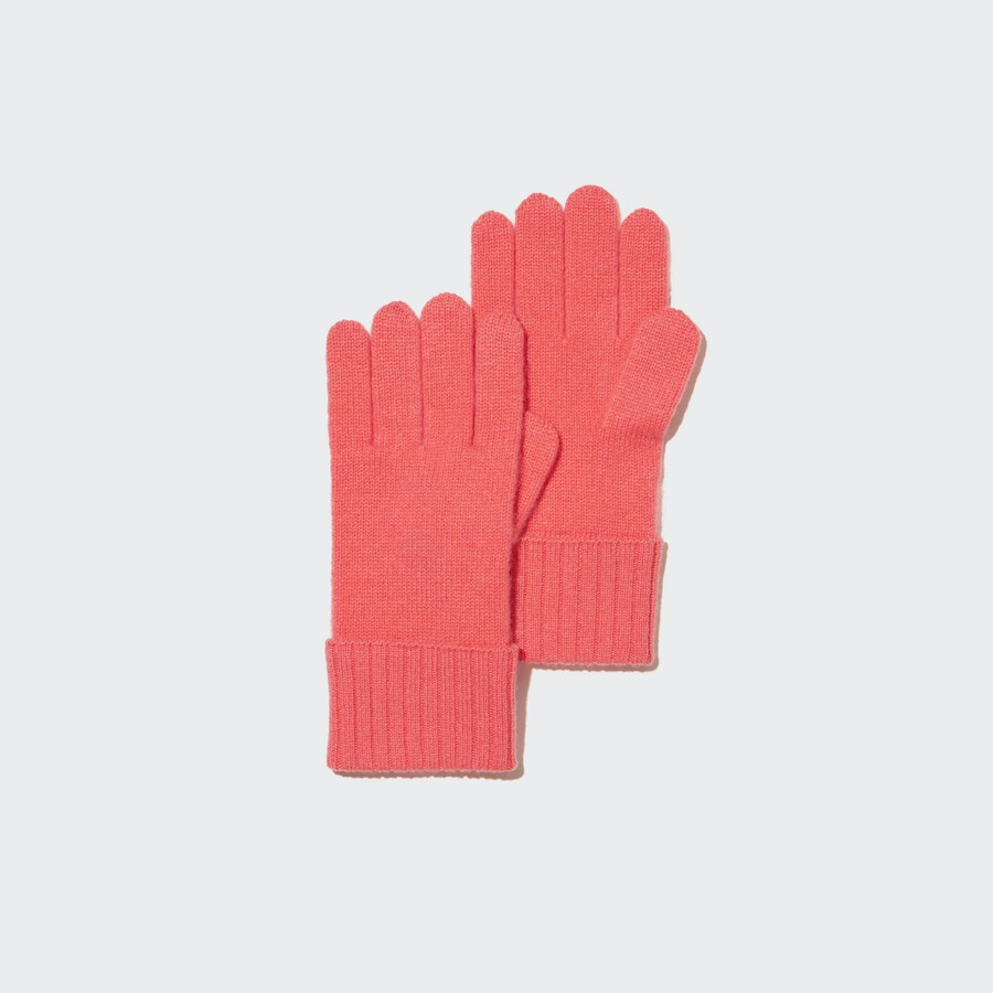 bolsos para guantes de punto uniqlo 100pctshmere para mujer en color rosa