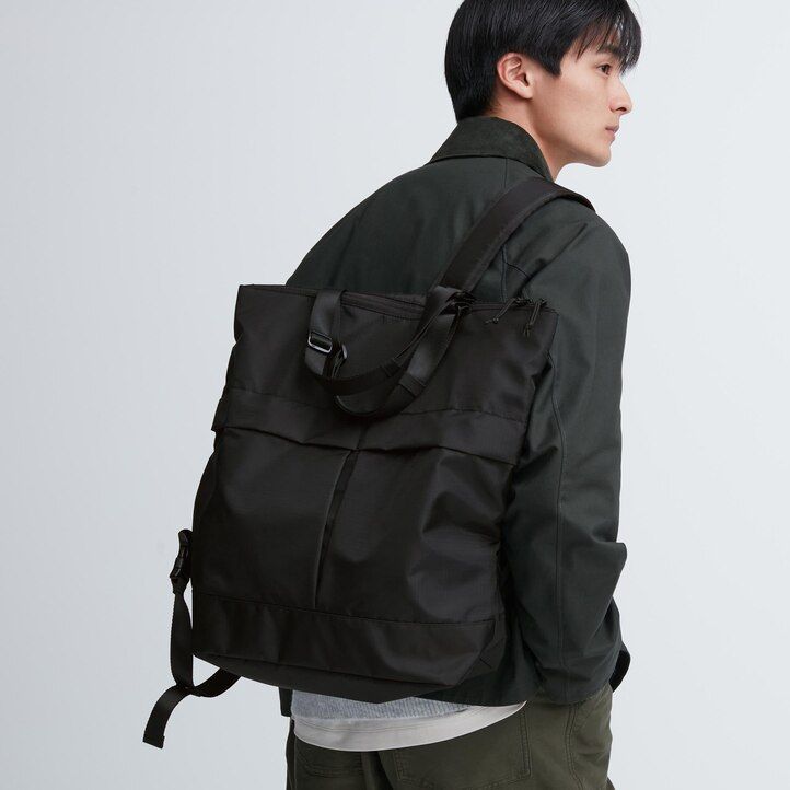 bolso utilitario uniqlo two way para mujer color negro