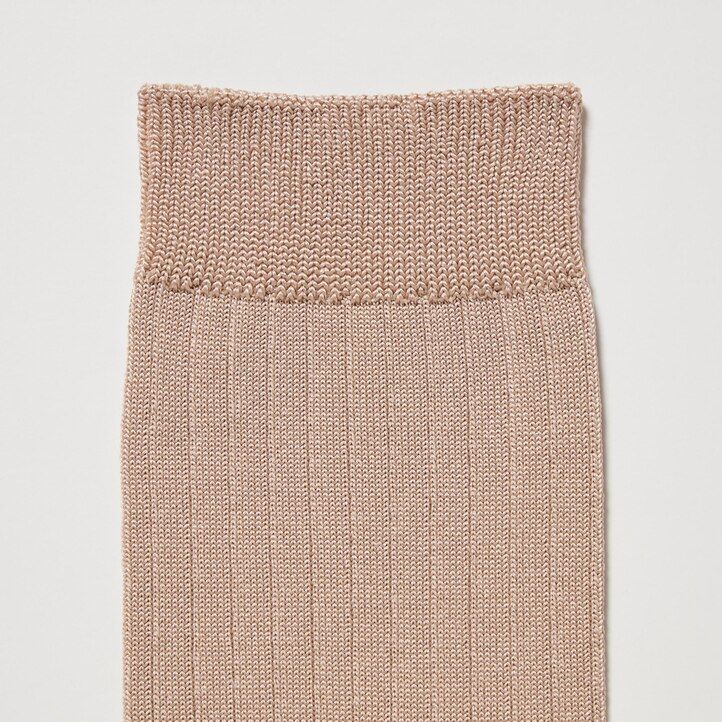 calcetines blancos acanalados uniqlo de tres pares para mujer