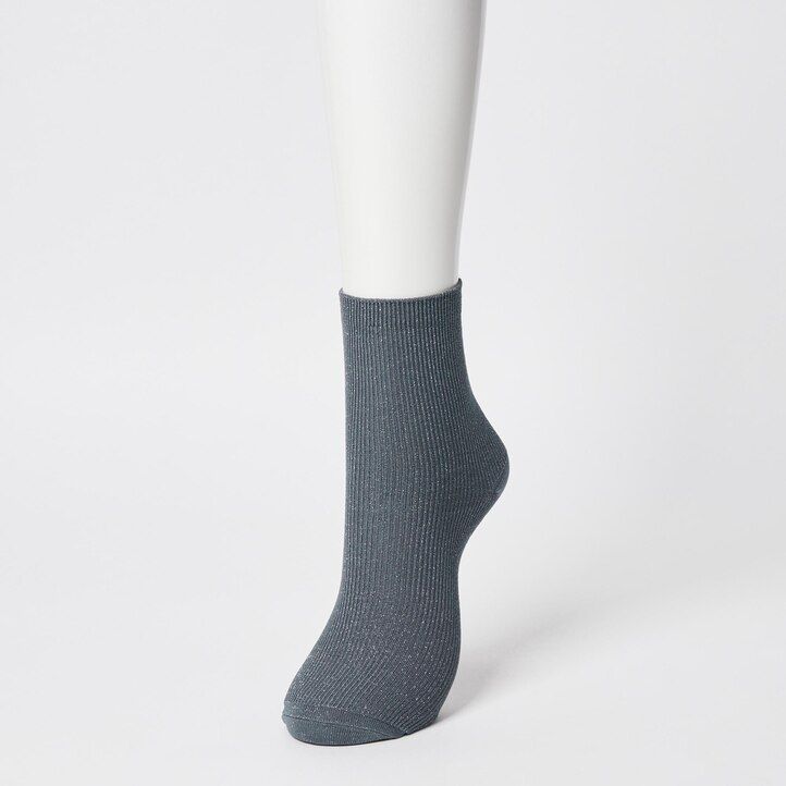 calcetines uniqlo glitter three pairs para mujer gris oscuro