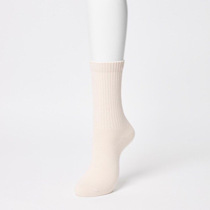 calcetines uniqlo de canalé para mujer tres pares blancos