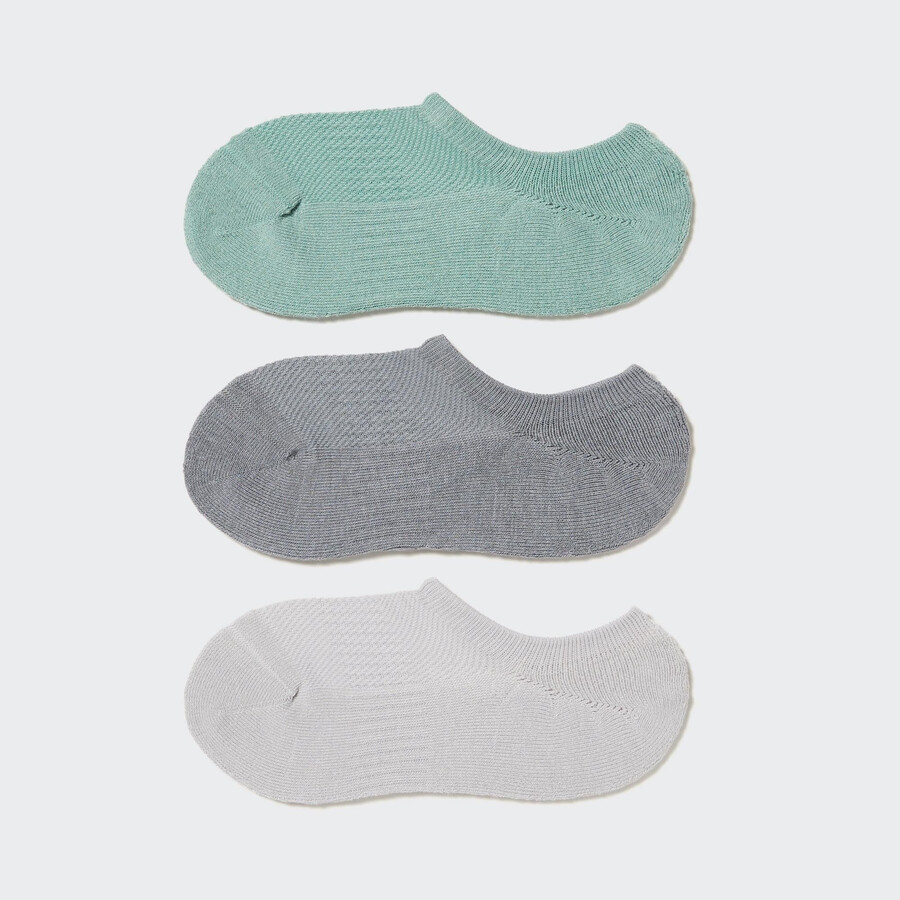 calcetines invisibles deportivos uniqlo verdes para mujer tres pares