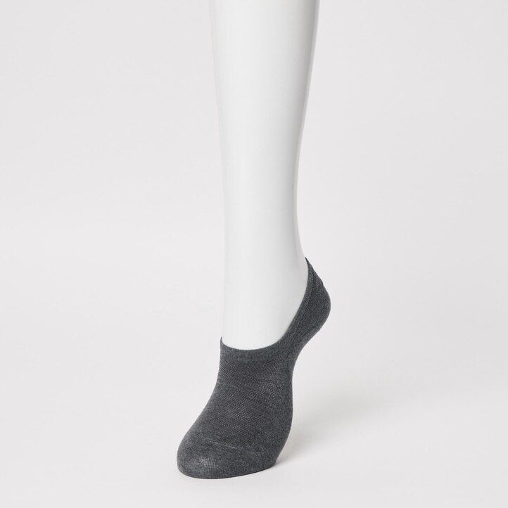 calcetines invisibles de malla uniqlo para mujer tres pares gris oscuro
