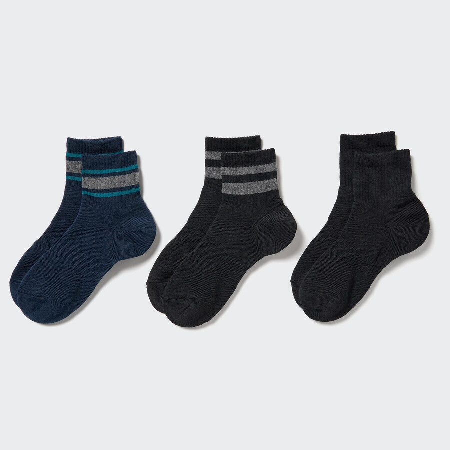 calcetines uniqlo de canalé para mujer tres pares azul marino