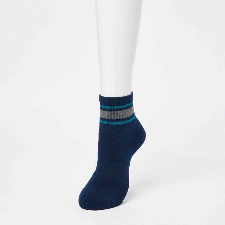 calcetines uniqlo de canalé para mujer tres pares azul marino