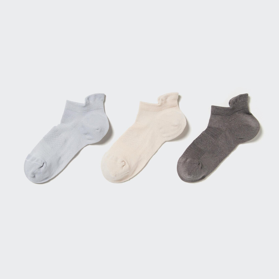 calcetines deportivos uniqlo para mujer tres pares gris claro