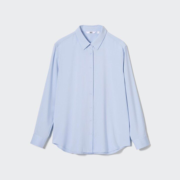 blusa negra con mangas de rayón uniqlo para mujer