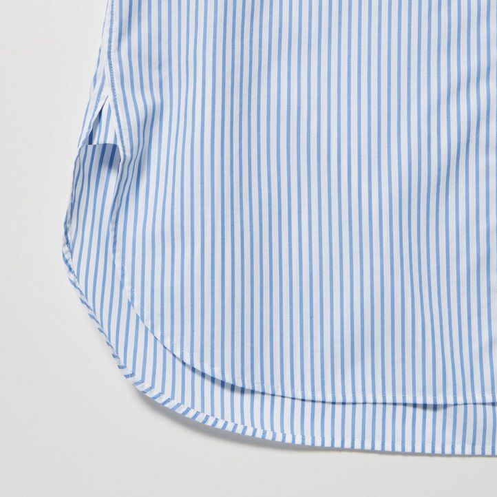 blusa de mujer uniqlo de algodón extrafino con mangas a rayas verde