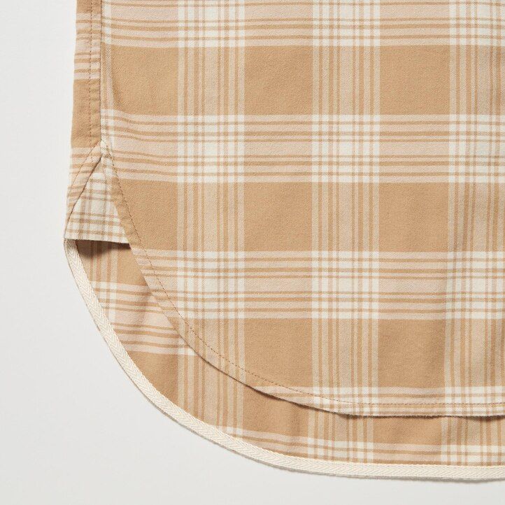 blusa de franela a cuadros uniqlo para mujer en beige