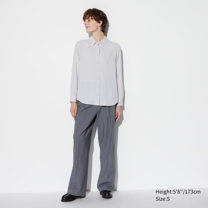 blusa rosa uniqlo de rayón con mangas para mujer