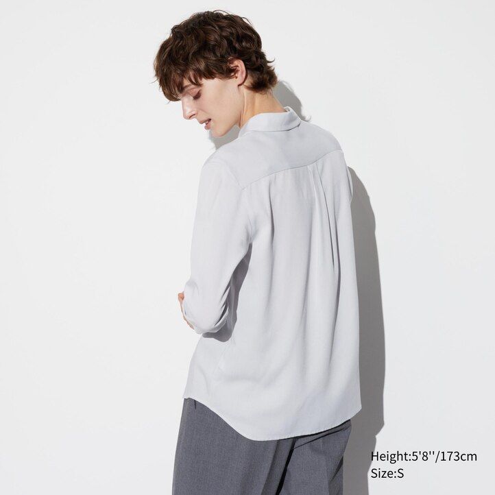 blusa rosa uniqlo de rayón con mangas para mujer