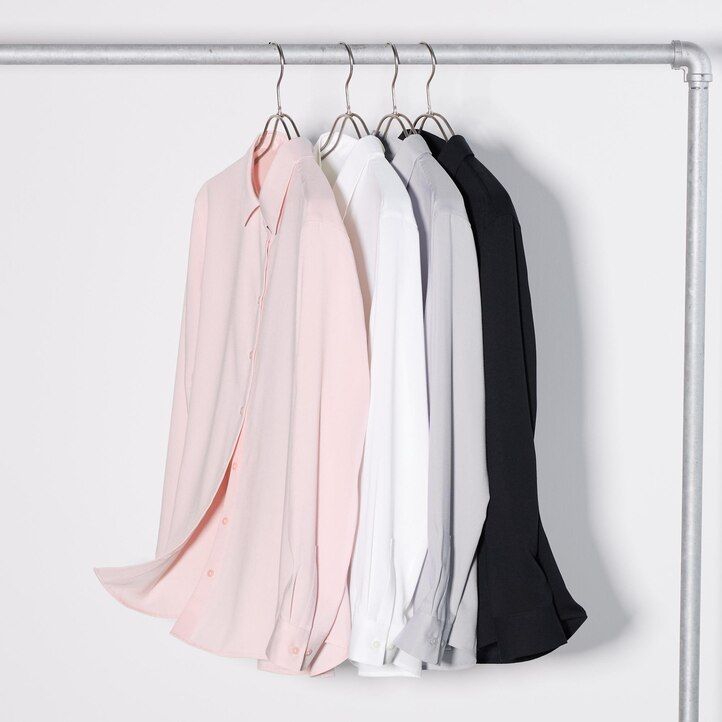 blusa rosa uniqlo de rayón con mangas para mujer