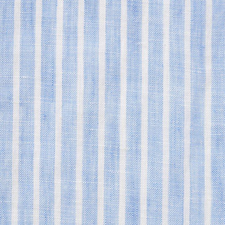 blusa de lino premium uniqlo 100 con mangas a rayas para mujer color azul claro