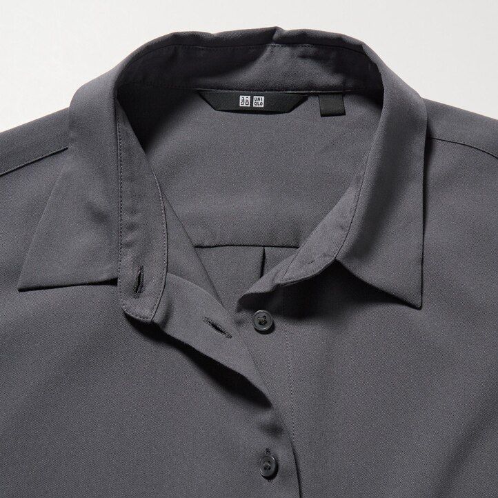 blusa negra con mangas de rayón uniqlo para mujer