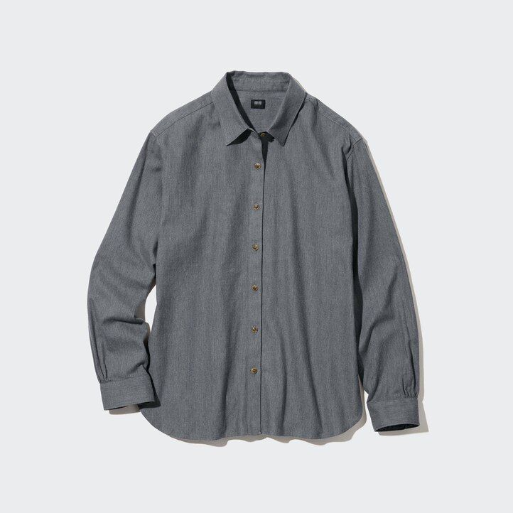 blusa uniqlo rosa con mangas suaves y cepilladas para mujer