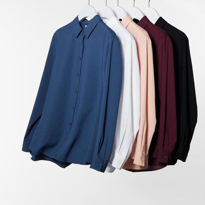 blusa con mangas de rayón uniqlo para mujer color rosa