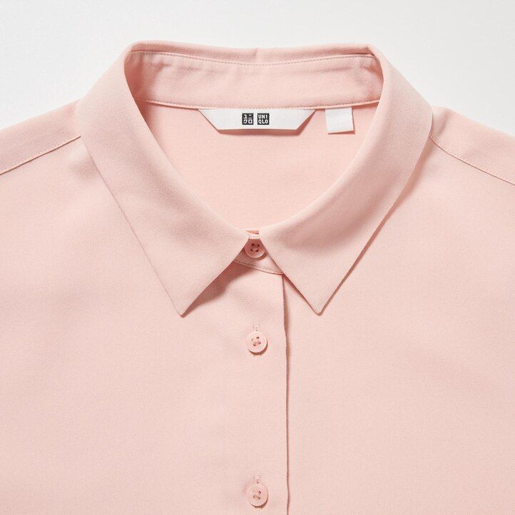 blusa con mangas de rayón uniqlo para mujer color rosa