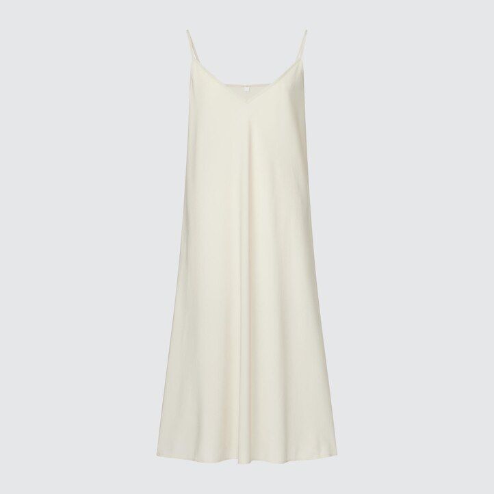 vestido plisado de gasa con mangas estampadas para mujer de uniqlo blanco