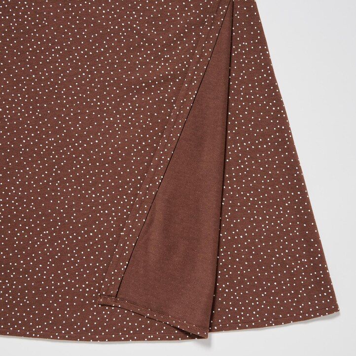 vestido cruzado con mangas estampadas de uniqlo marrón para mujer