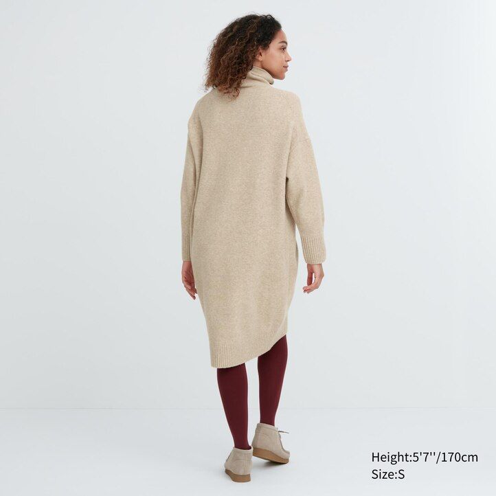 vestido verde con mangas de hilo souffle de uniqlo para mujer
