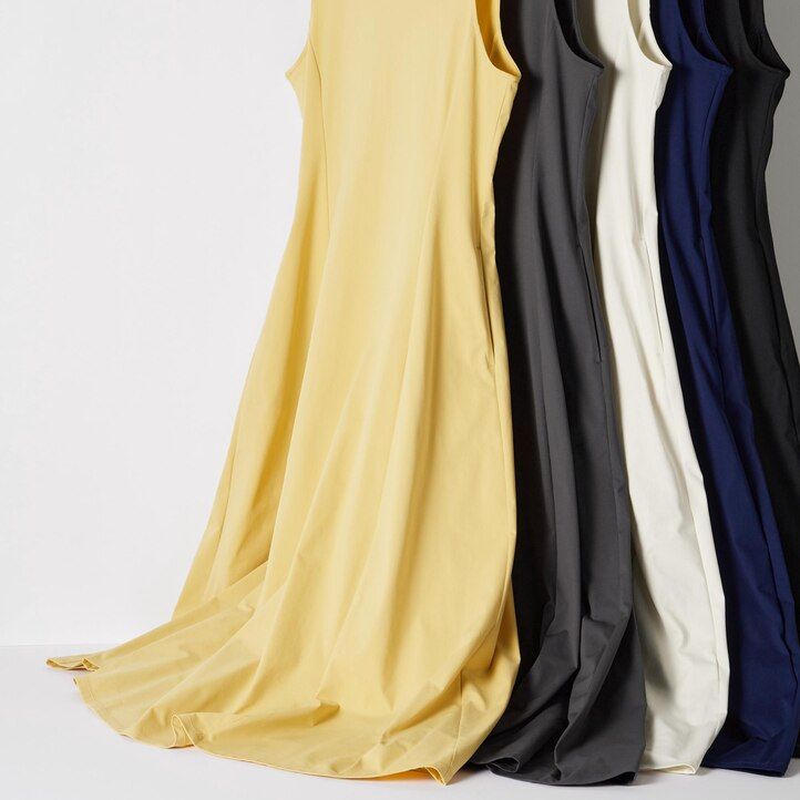 vestido sin mangas ultraelástico uniqlo airism para mujer en azul marino