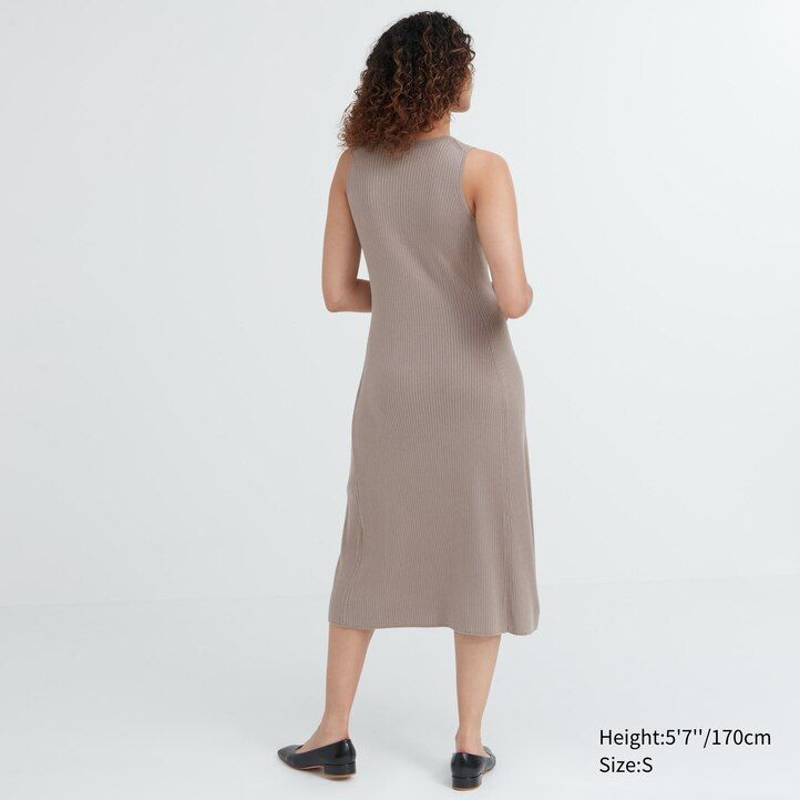 vestido sin mangas de punto de mezcla de algodón uniqlo para mujer rojo