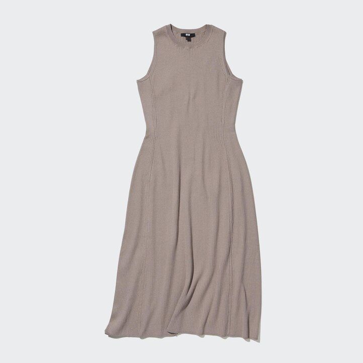 vestido sin mangas de punto de mezcla de algodón uniqlo para mujer rojo