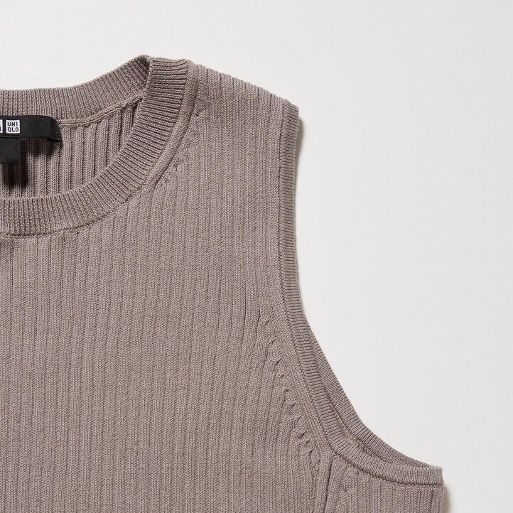 vestido sin mangas de punto de mezcla de algodón uniqlo para mujer rojo