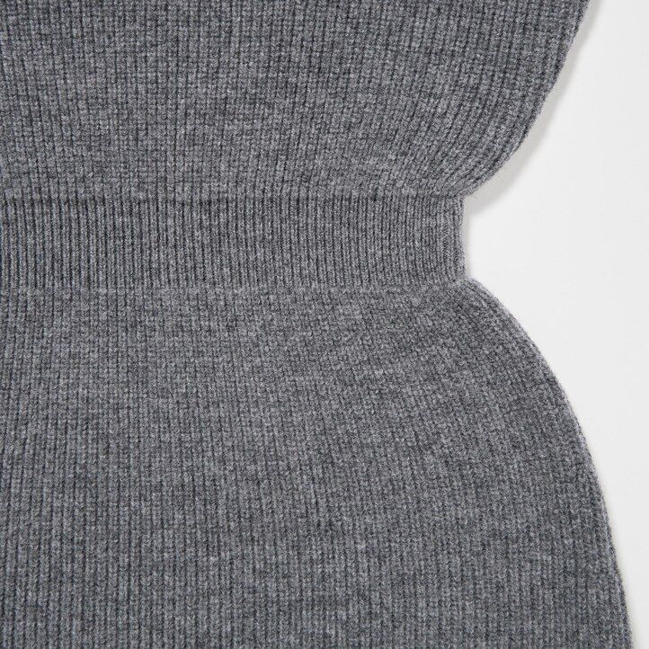vestido de punto con mangas y cuello barco para mujer de uniqlo color negro
