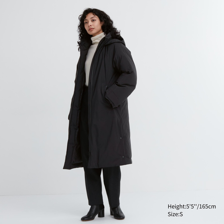 chaquetas de plumón híbridas ultra cálidas uniqlo negras para mujer