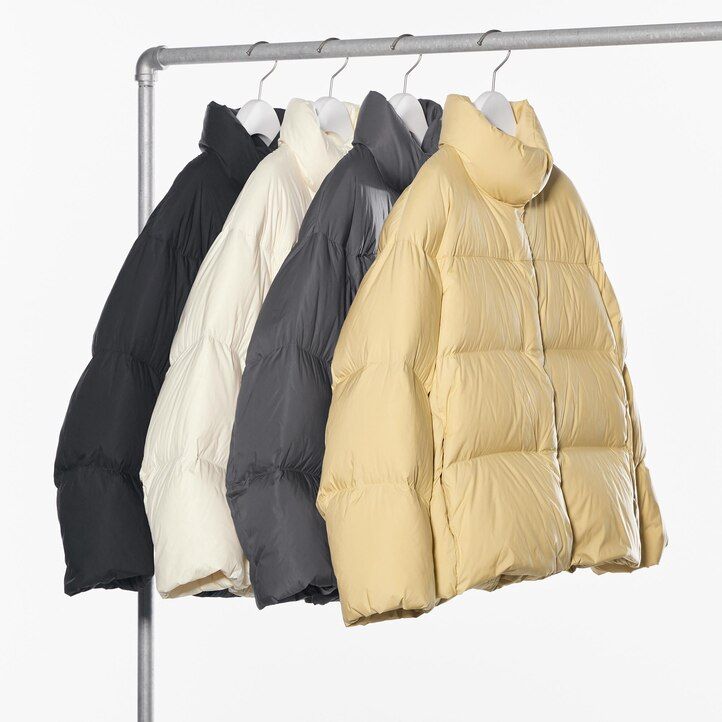 chaquetas de plumón nanodiseñado uniqlo powder soft de color gris para mujer