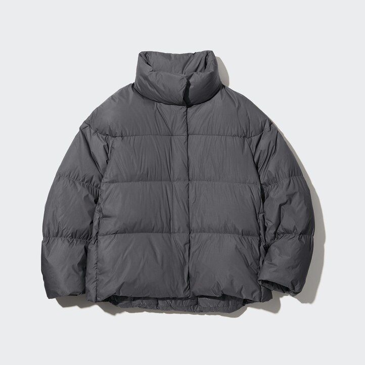 chaquetas de plumón nanodiseñado uniqlo powder soft de color gris para mujer