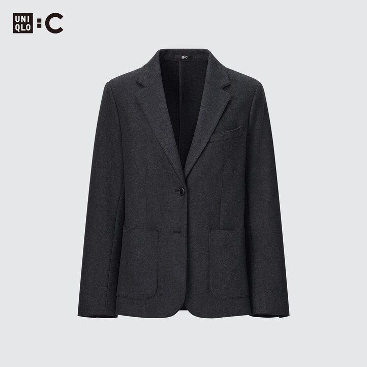 chaquetas de jersey cepillado uniqlo para mujer color negro