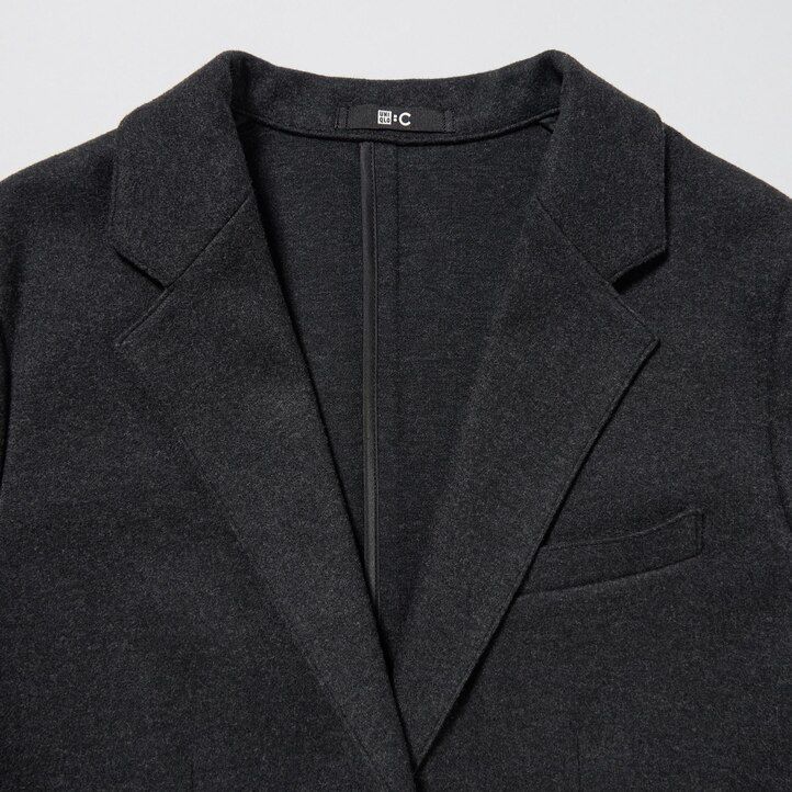 chaquetas de jersey cepillado uniqlo para mujer color negro