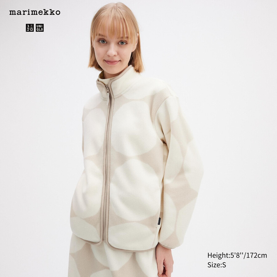 chaquetas polares estampadas uniqlo gris claro para mujer