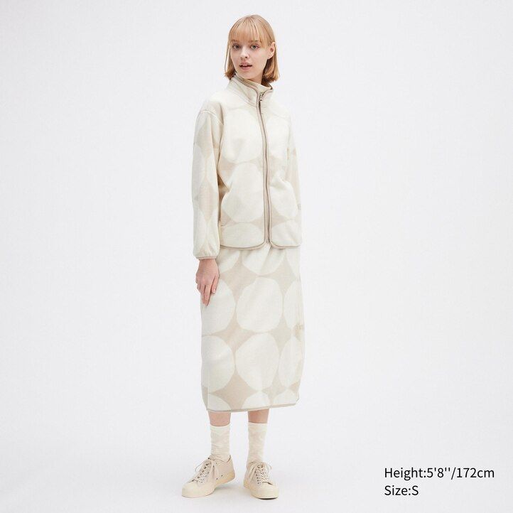 chaquetas polares estampadas uniqlo gris claro para mujer