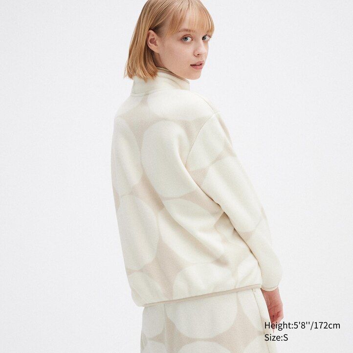 chaquetas polares estampadas uniqlo gris claro para mujer