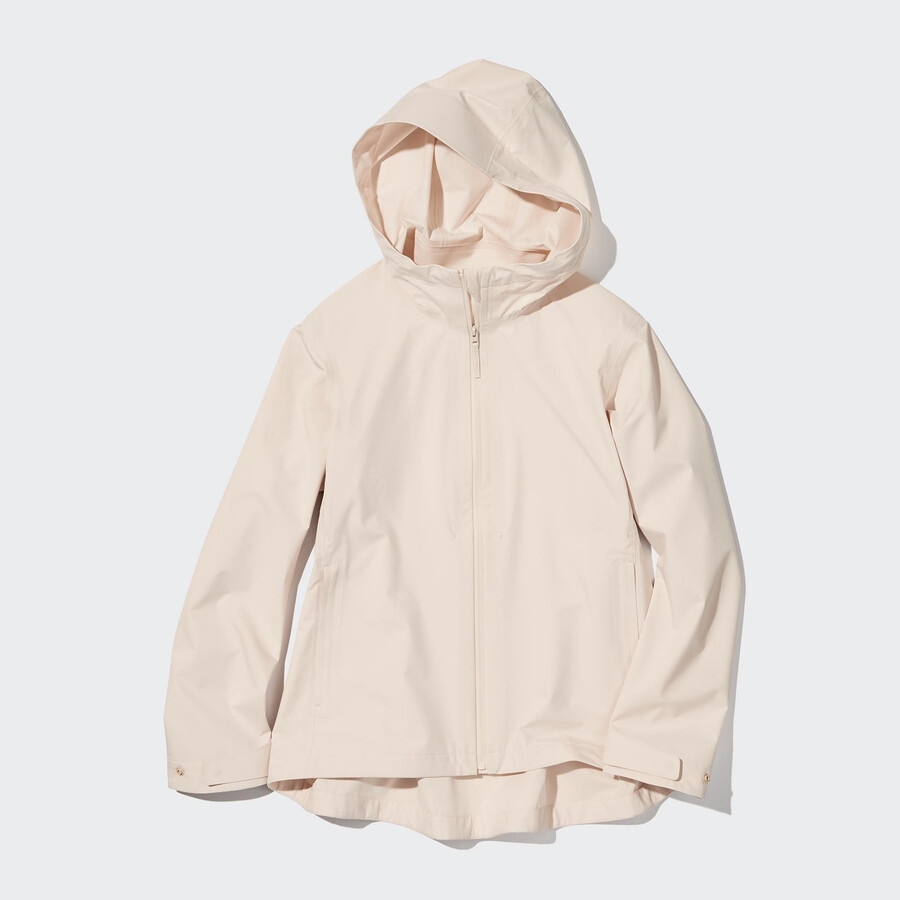 chaquetas uniqlo blocktech beige para mujer