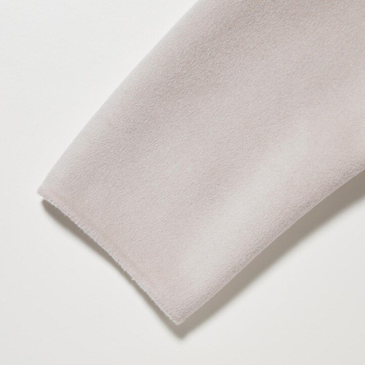 chaquetas cruzadas de mezcla de lana uniqlo para mujer en beige