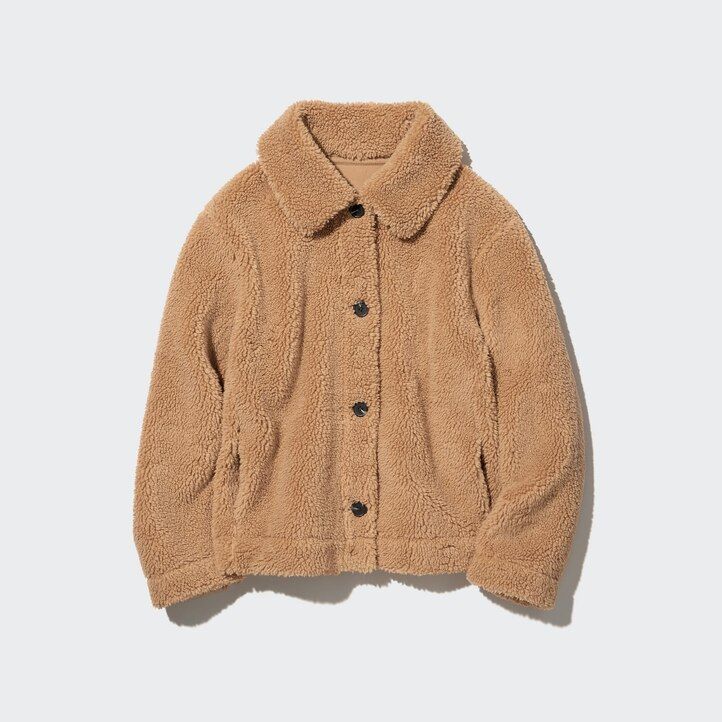 chaquetas de forro polar uniqlo pile lined para mujer color negro