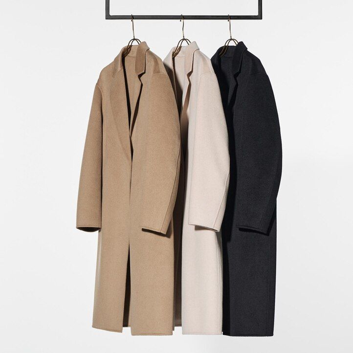 chaquetas de mezcla de lana uniqlo para mujer en beige