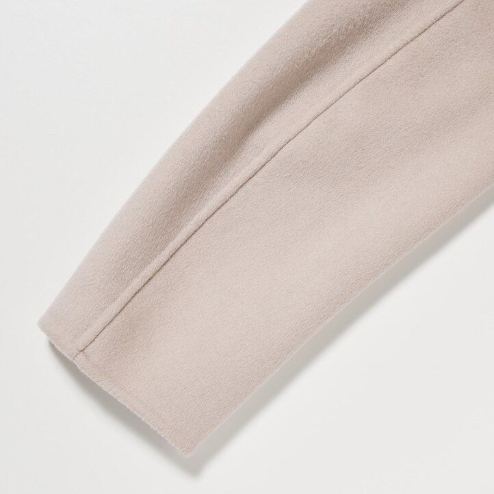 chaquetas de mezcla de lana uniqlo para mujer en beige