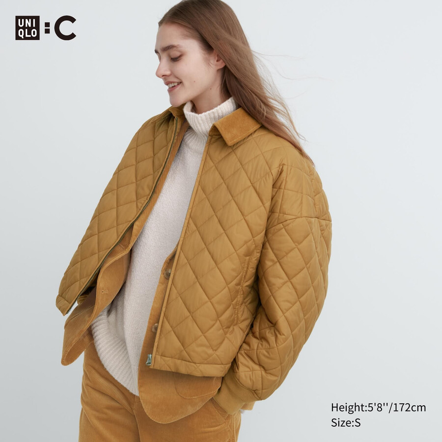chaqueta acolchada cálida uniqlo marrón para mujer