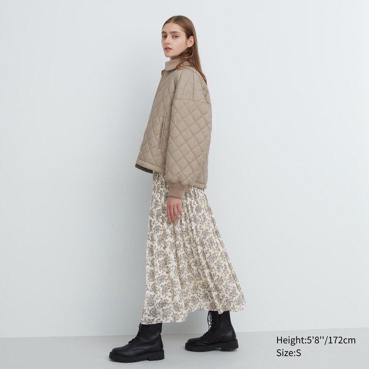 chaqueta acolchada cálida uniqlo marrón para mujer