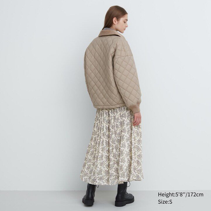 chaqueta acolchada cálida uniqlo marrón para mujer