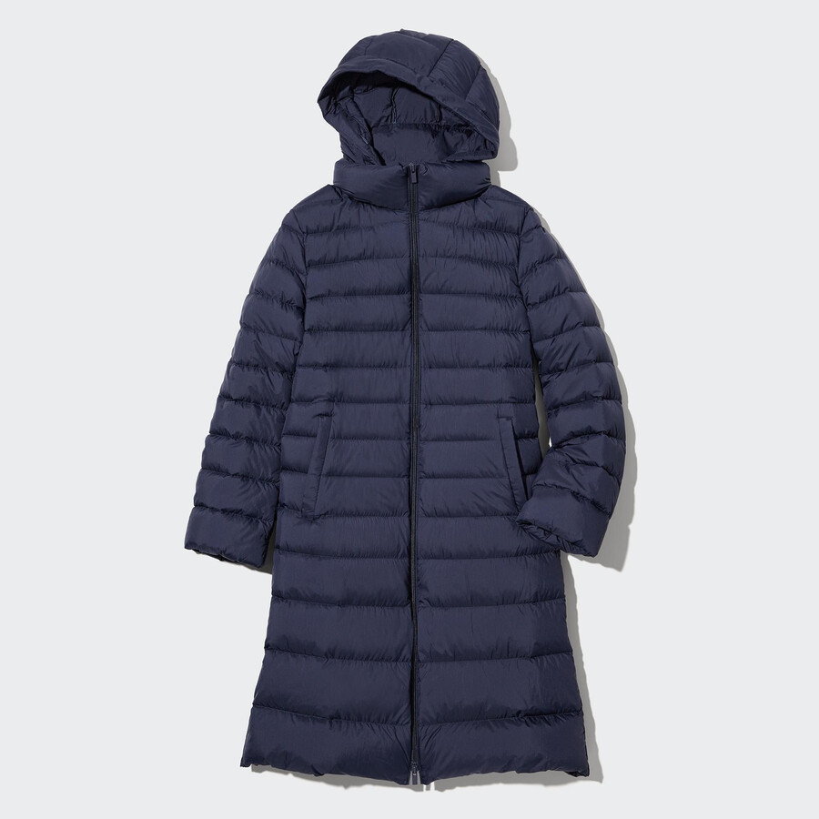 chaquetas ultraligeras de plumón uniqlo azul marino para mujer