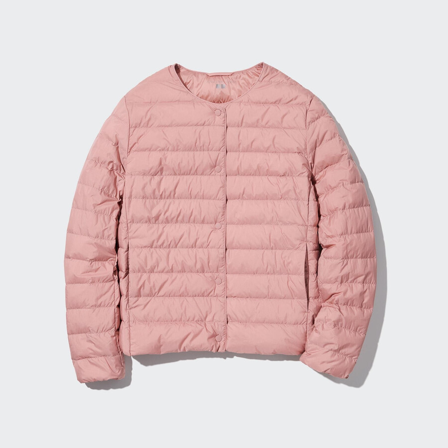 chaquetas compactas de plumón ultraligero uniqlo en color rosa para mujer